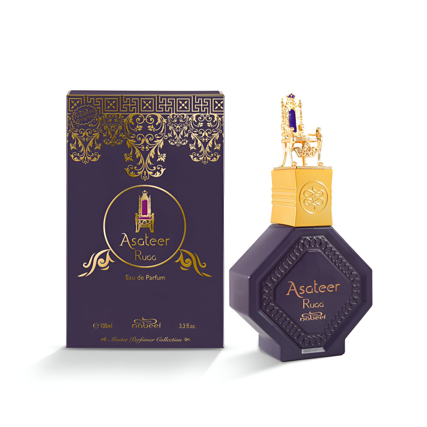 Asaleer Ruse perfume bottle and packaging on a white background