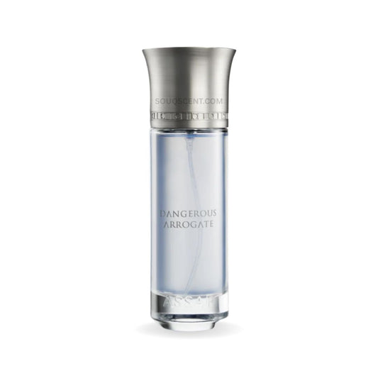 Perfume bottle labeled 'Dangerous Arrogate' on a white background