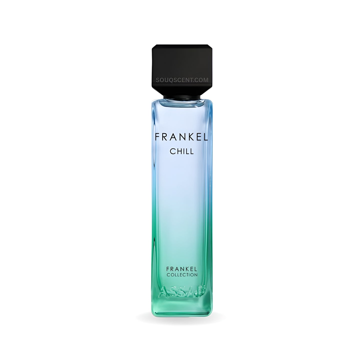 Perfume bottle labeled 'Frankel Chill' from the Frankel Collection on a white background
