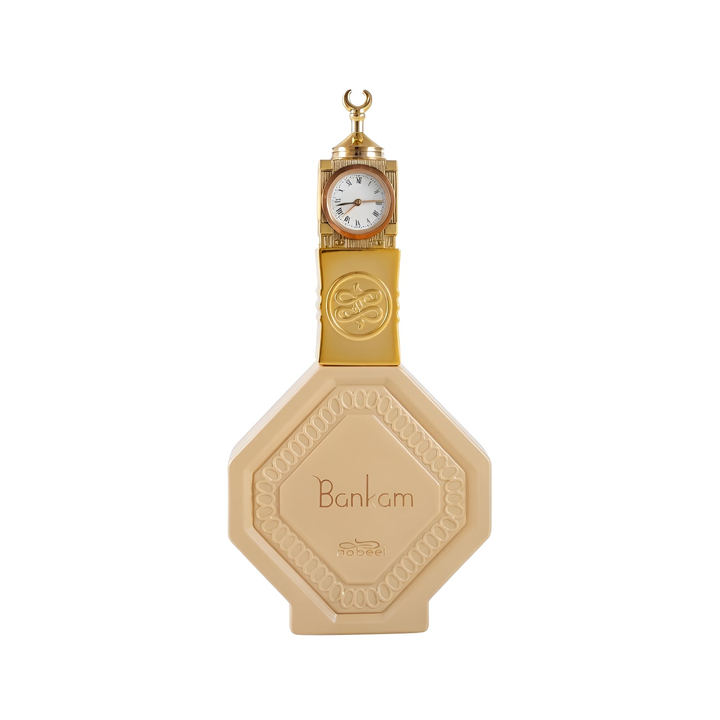Decorative clock shaped like a soap bar with 'Banham' branding on a white background