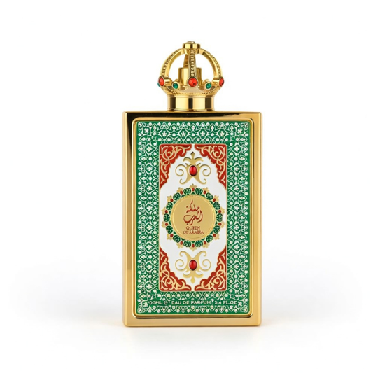 Decorative perfume bottle with intricate design on a white background