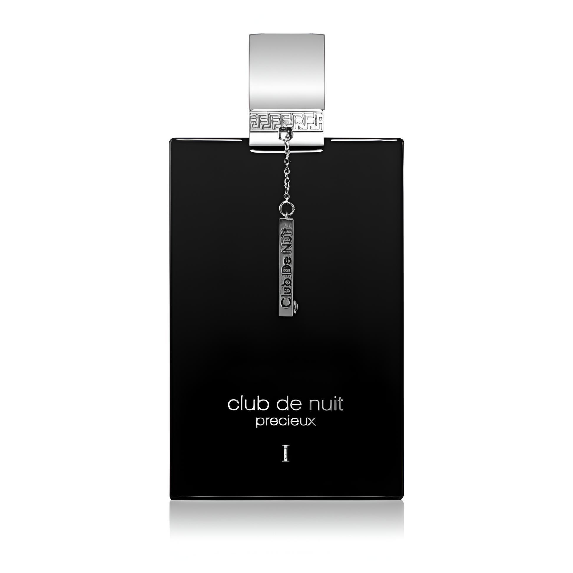 A black bottle of ARMAF CLUB DE NUIT PRECIEUX 1 fragrance with a silver cap and label detailing the product name and volume.